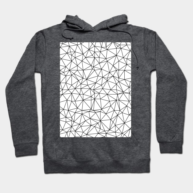 Minimal Geometric Black and White Lines Pattern Hoodie by love-fi